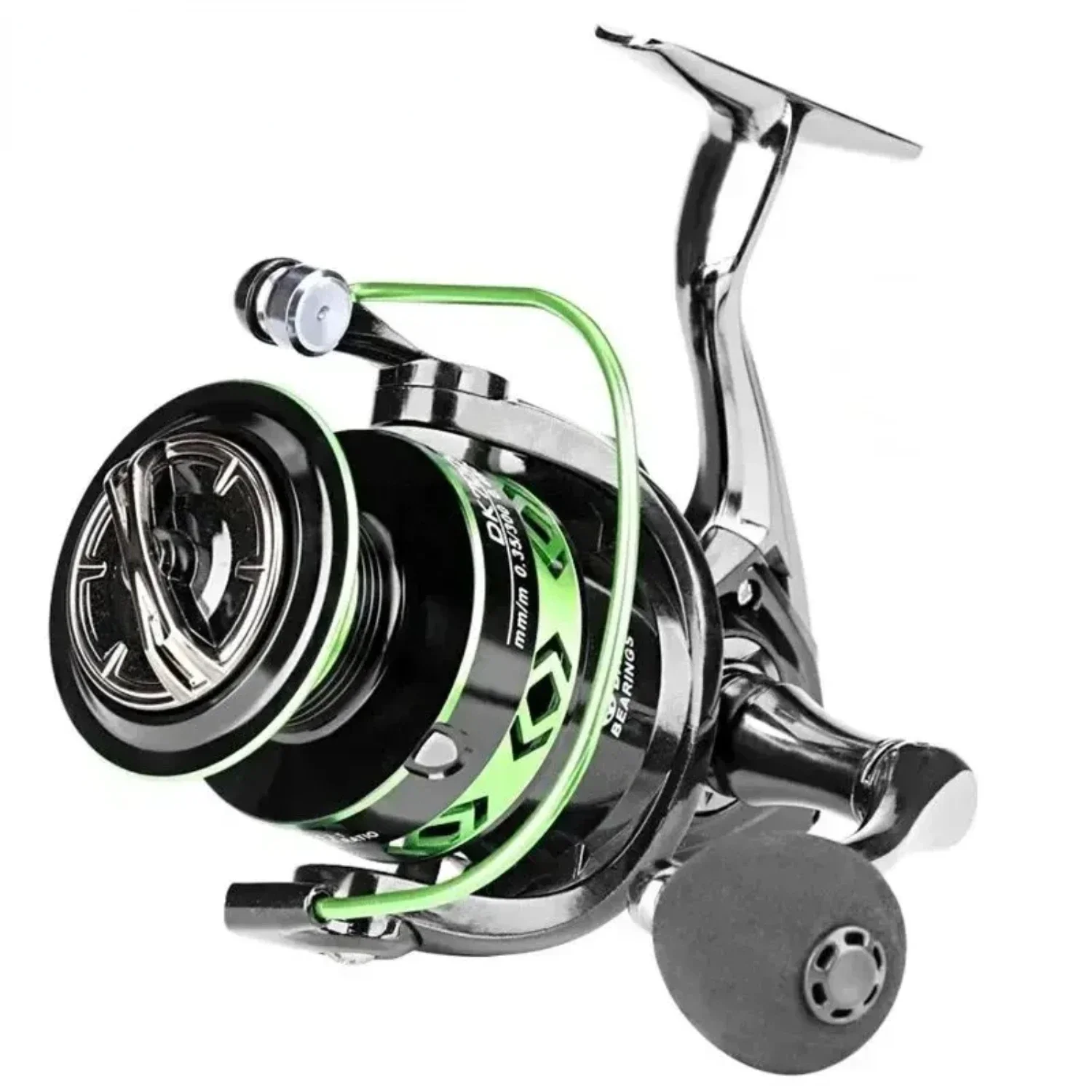 

High-Quality Dual-Use Black and Green Fishing Reel for Freshwater and Seawater - Top-notch Spinning Reel with Powerful 12Kg Maxi