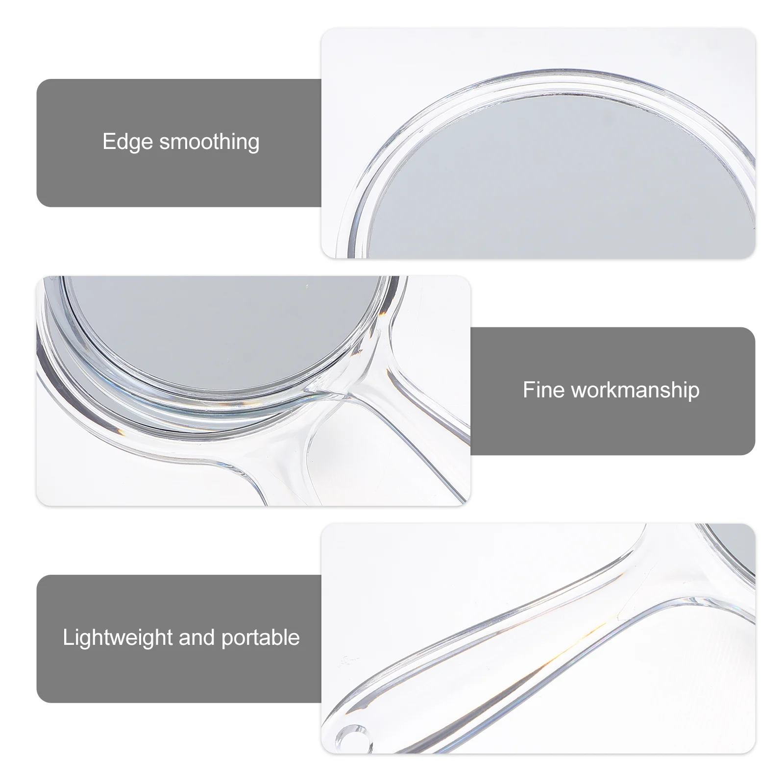 

2Pcs Round Makeup Mirror Double Sided 1X and 3X Magnification Clear Frame Handheld Mirror for Personal Care on The Go