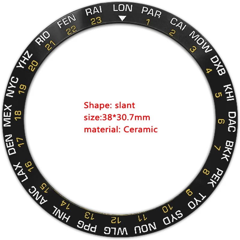 السيراميك 38*30.7 مللي متر الحافة إدراج يناسب SKX007 SKX009 SRPD حركة الحافة إدراج حلقة الرجال ساعة إصلاح أجزاء