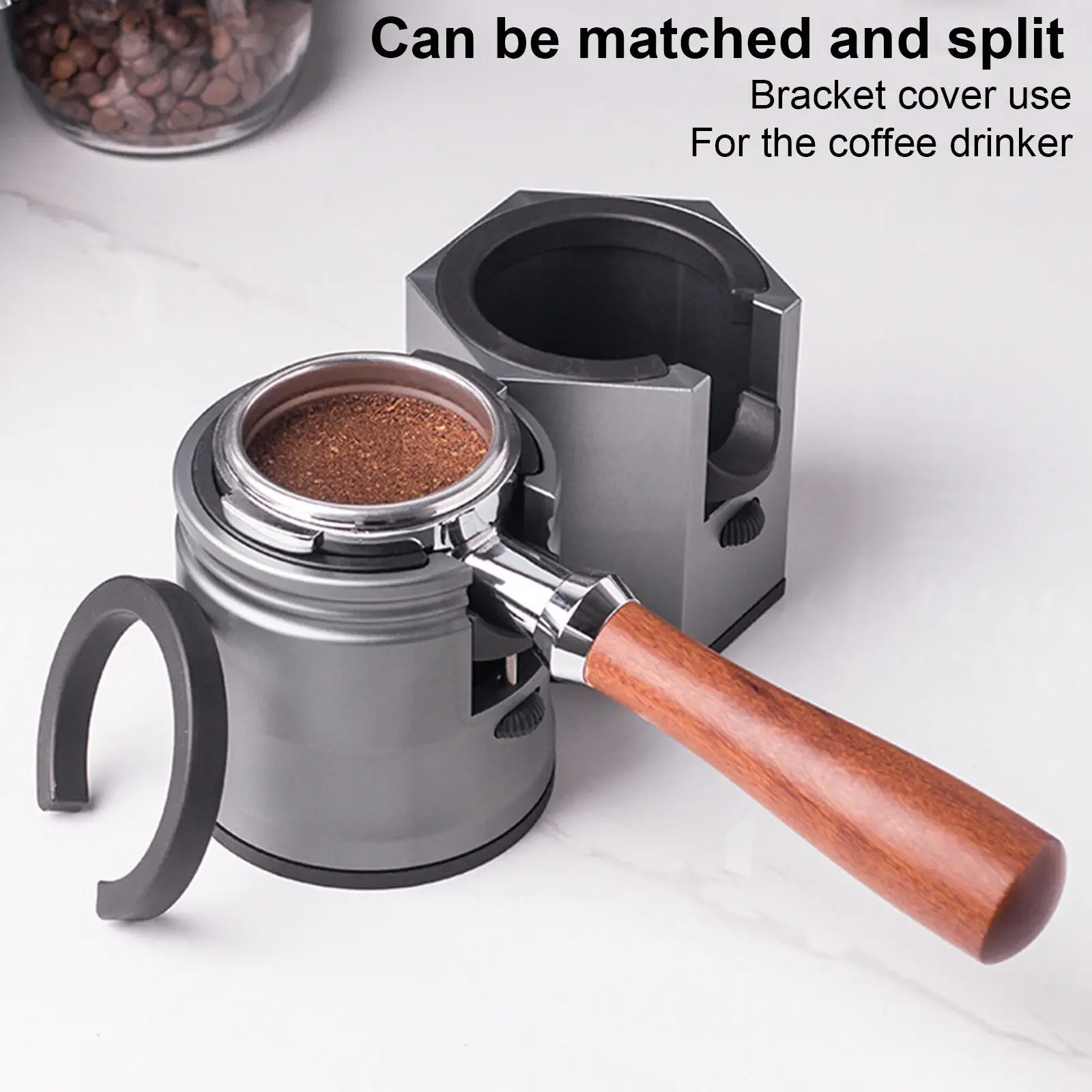 Coffee Handle Universal Aluminum Alloy Espresso Machine Puller Filler Stand Adjustable Height Coffee Tamper Stand Coffee Shop - view 3