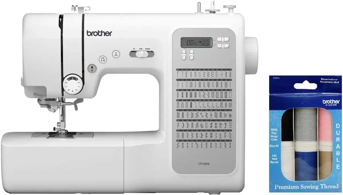 Cp100X Computerized Sewing And Quilting Machine And 6-Piece Premium Sewing Thread Pack