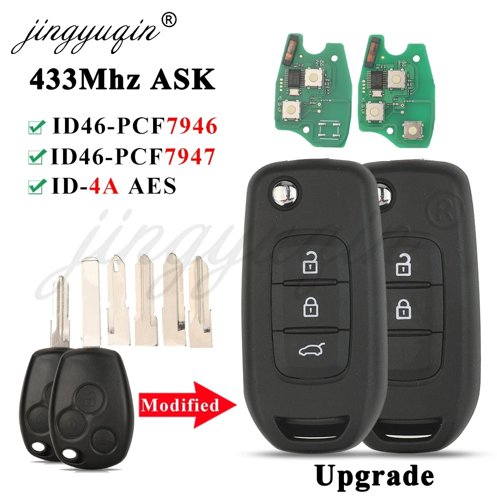 

Модифицированный чип ID46 4A 433 МГц, выкидной ключ-пульт для автомобилей Renault Logan, Master, Twingo, Clio, Kangoo, Modus, Trafic, Dacia, Nissan.