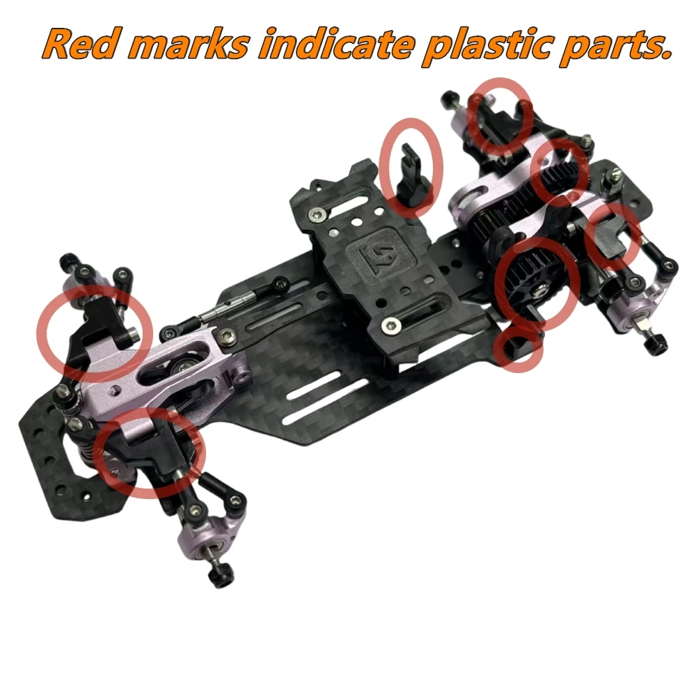 TG RACING TG Super 1/24 1/28 TT Version TG First RWD Drift Car Chassis KIT (Without Elect WB 86–102mm/W 60–68mm
