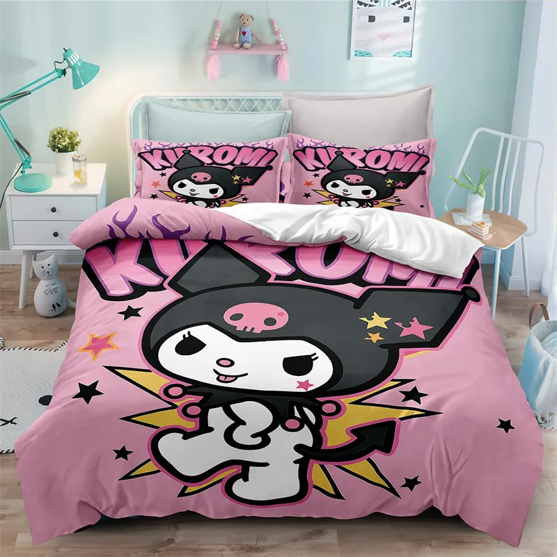 

Sanrio Duvet Cover My Lovely Kuromi Cartoon Indoor Bedding Set Children's Princess Room Quilt Cover Pillowcase Decoration