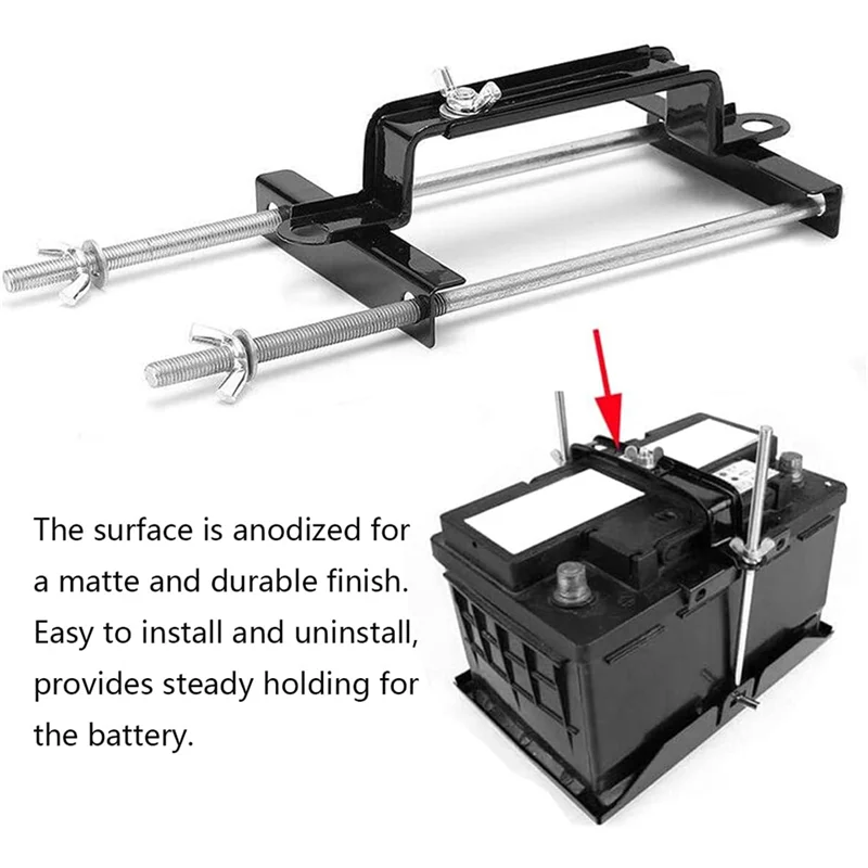 Adjustable Battery Hold Down, Universal Battery Adjustable Crossbar with L Bolts Battery Tie Down Holder for Car