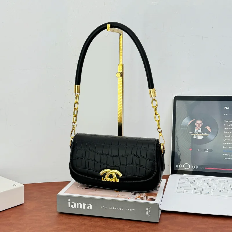 

Женская модная повседневная сумка через плечо с французским клапаном в форме полумесяца 2025 года и верхней ручкой