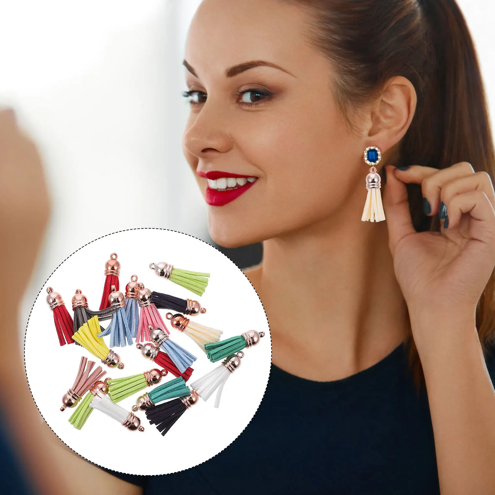 

20Pcs Tassel Pendant DIY Accessory Tiny Hanging Tassel Ornament for Necklace Bracelet Key Chain Crafts DIY Accessory