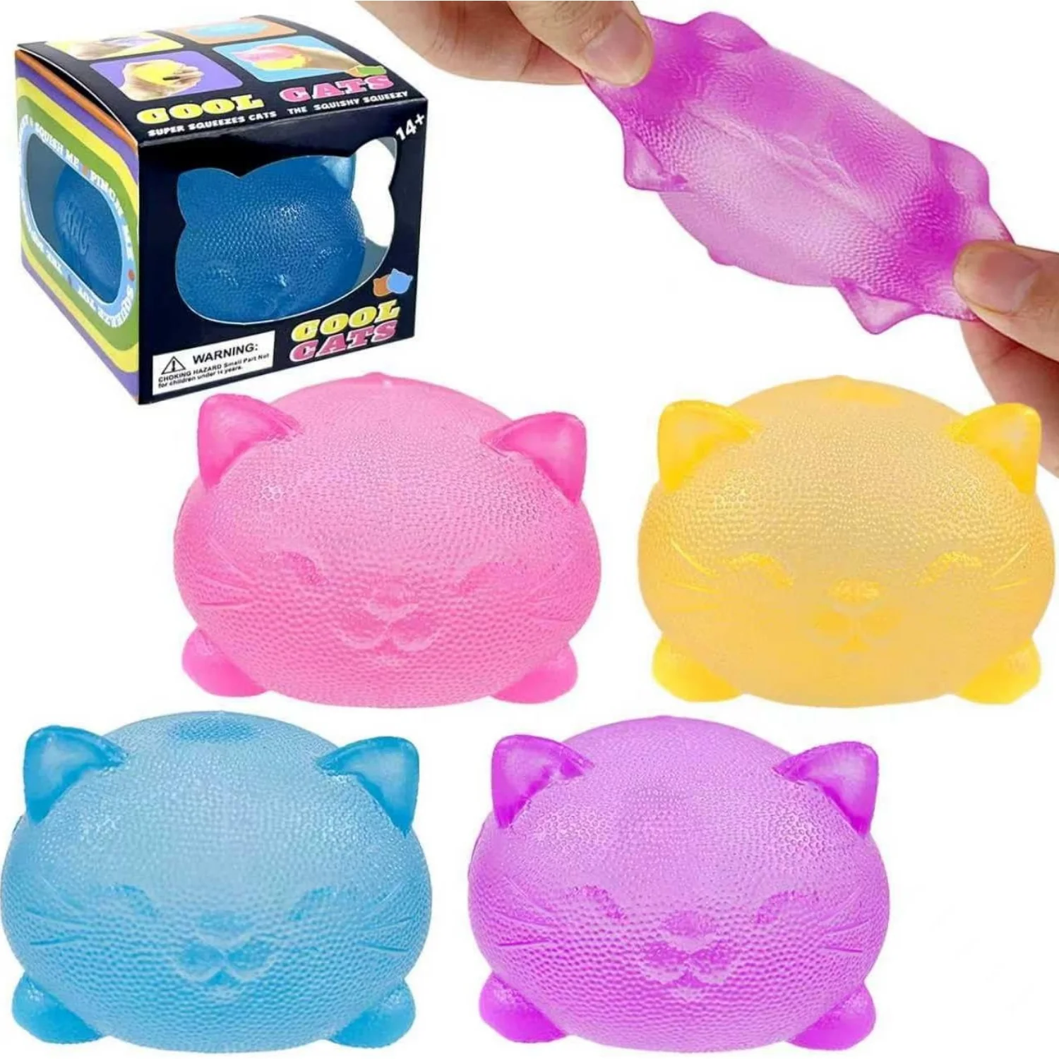 Gummy Cat Maltose Filled Squeeze Toy for Anxiety Relief & Focus Sensory Fidget Toy for Adult Kid Slow Rising Squishy Stress Ball