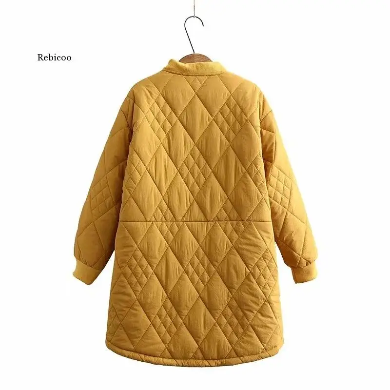 2022 Winter Fashion New Coats Demi-season Jacket for Women Yellow Jackets Loose Oversize Tops Padded Woman Clothes Quilted Coat