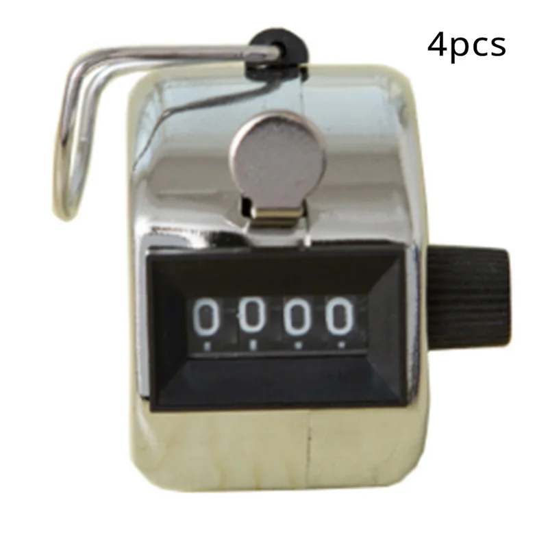 AEE6-4 Pz Contatori numeri a 4 cifre Guscio in plastica Display dito a mano Conteggio manuale Tally Clicker Timer Contatore calcio golf