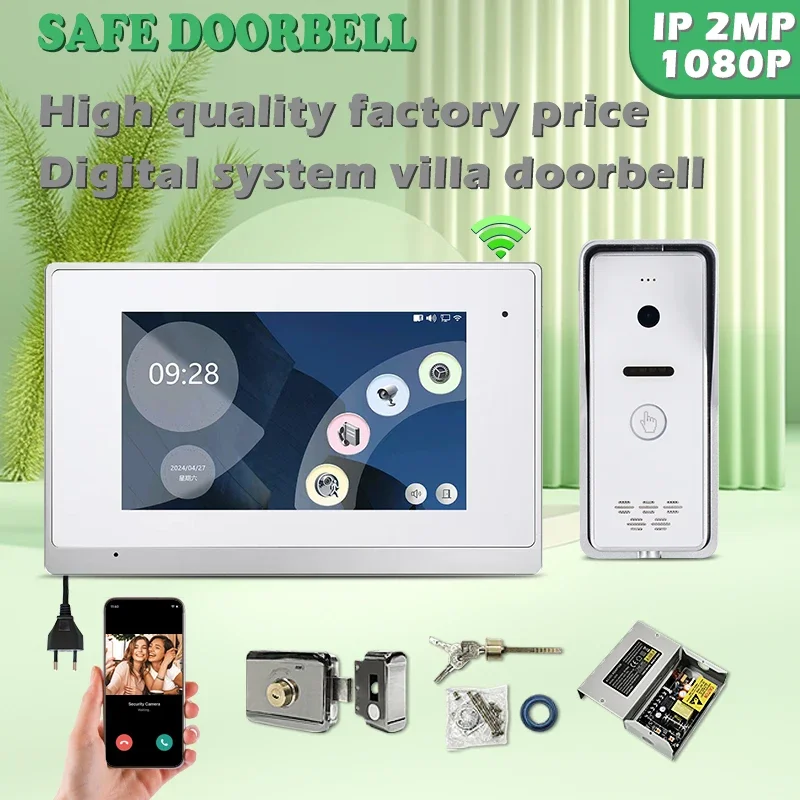 

TUYA Wired Wifi Video Doorbell 1080P 7 Color Touch Panel Smart Home Intercom Kit for Home Access Control System with Good Shop