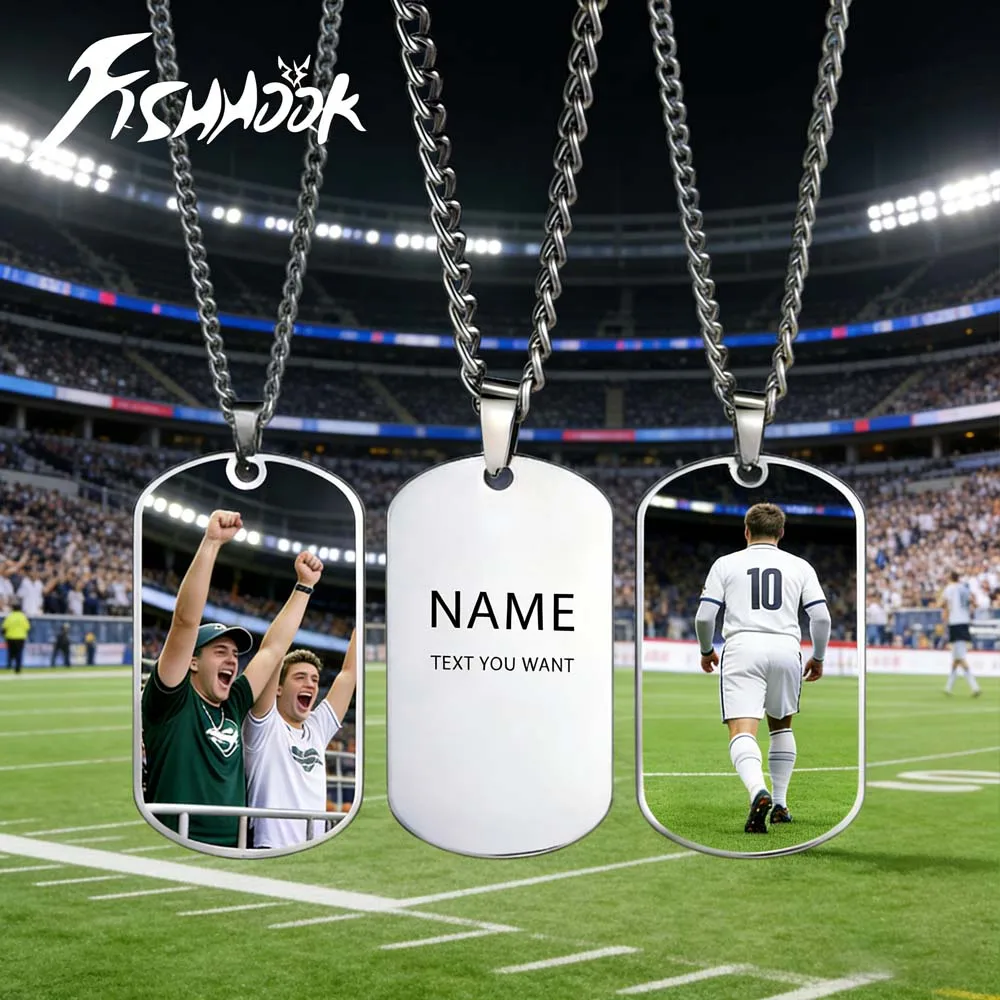 Print Photo Necklace Personalized Custom Memorial Souvenir Gift For Men Woman Mother Couple Family Stainless Steel Chain Jewelry