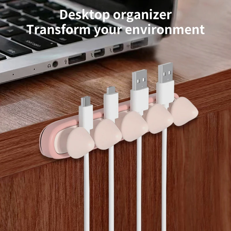 Simple Cartoon Clip Desktop Wire Organizer Wire Arrangement Storage Data Cable Charging Wire Fixed Winder Seamless Acrylic Hub