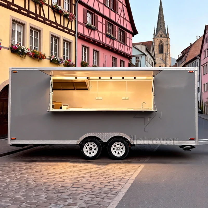 

Полностью оборудованная передвижная кухня-фургон (фудтрак) стандарта США/Великобритании, настраиваемый коммерческий прицеп для продажи еды, мобильный фудтрак-прицеп на продажу