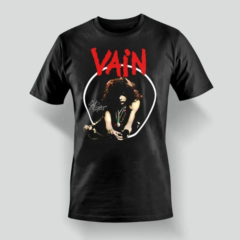 

Summer Retro Vain Band Signature T-shirt Black Cotton Tee All Size Shirt Reprint Allsi Oversized Sweat-absorbing