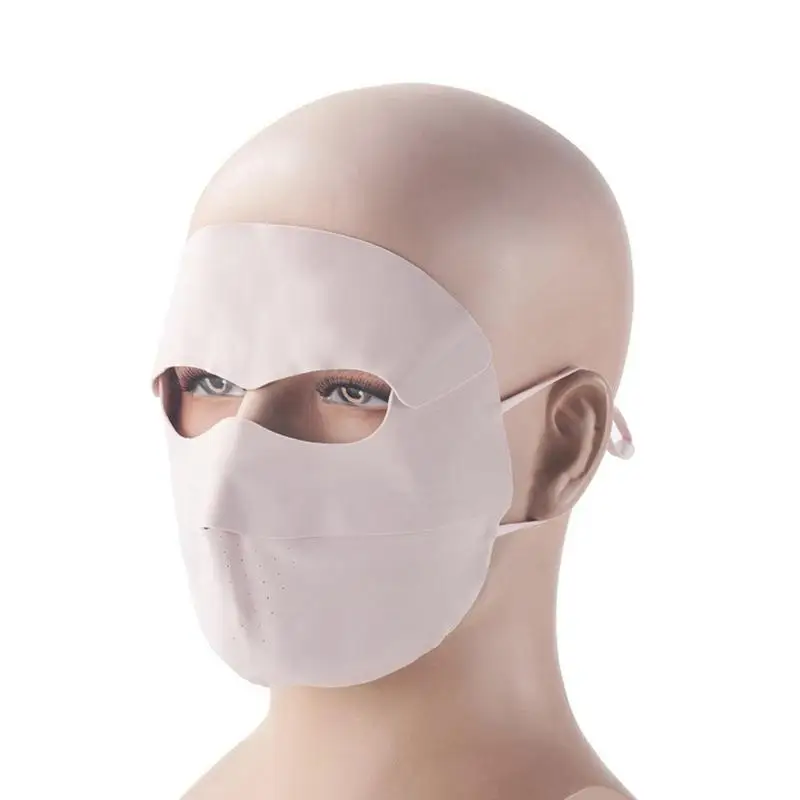 Summer Ice Silk Sunscreen Mask Full Face Sun Protection Mask Forehead Thin Section Breathable Mask Anti UV Face Mask