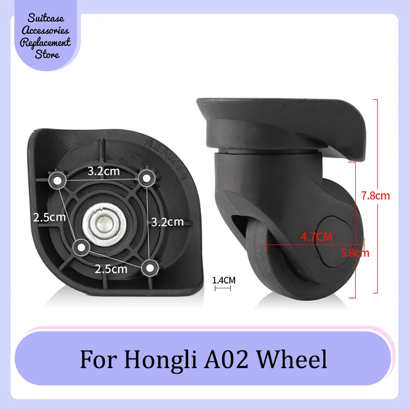 For Hongli A02 Smooth Silent Shock Absorbing Wheel Accessories Wheels Casters Universal Wheel Replacement Suitcase Rotating