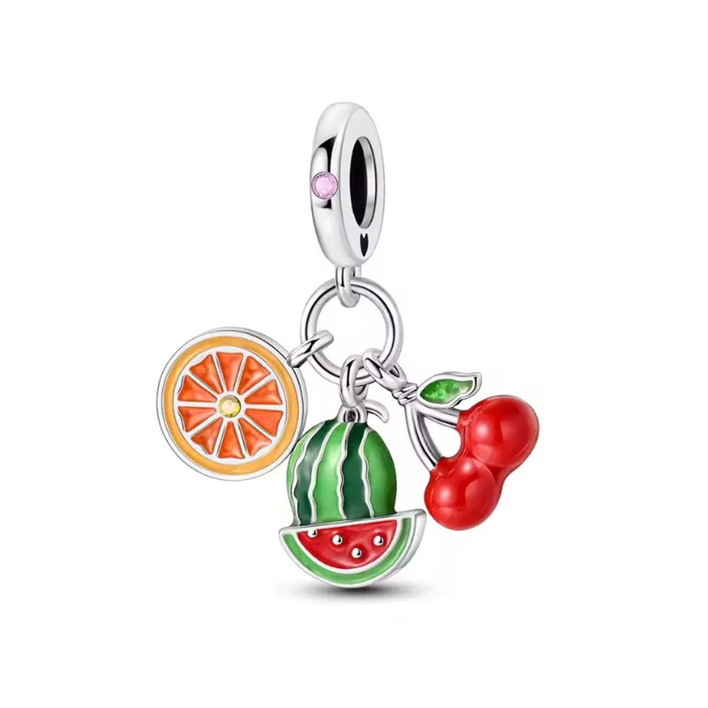 2026 New 925 Silver Lemon Mushroom Cake Beads Moon Bag Charms fit Original Charm Bracelet For Women DIY Fashion Making Jewelry