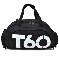 Sac à dos de sport étanche T60 pour hommes et femmes, multifonctionnel, voyage, bagages initiés, équipement de fitness, sacs à dos d'entraînement