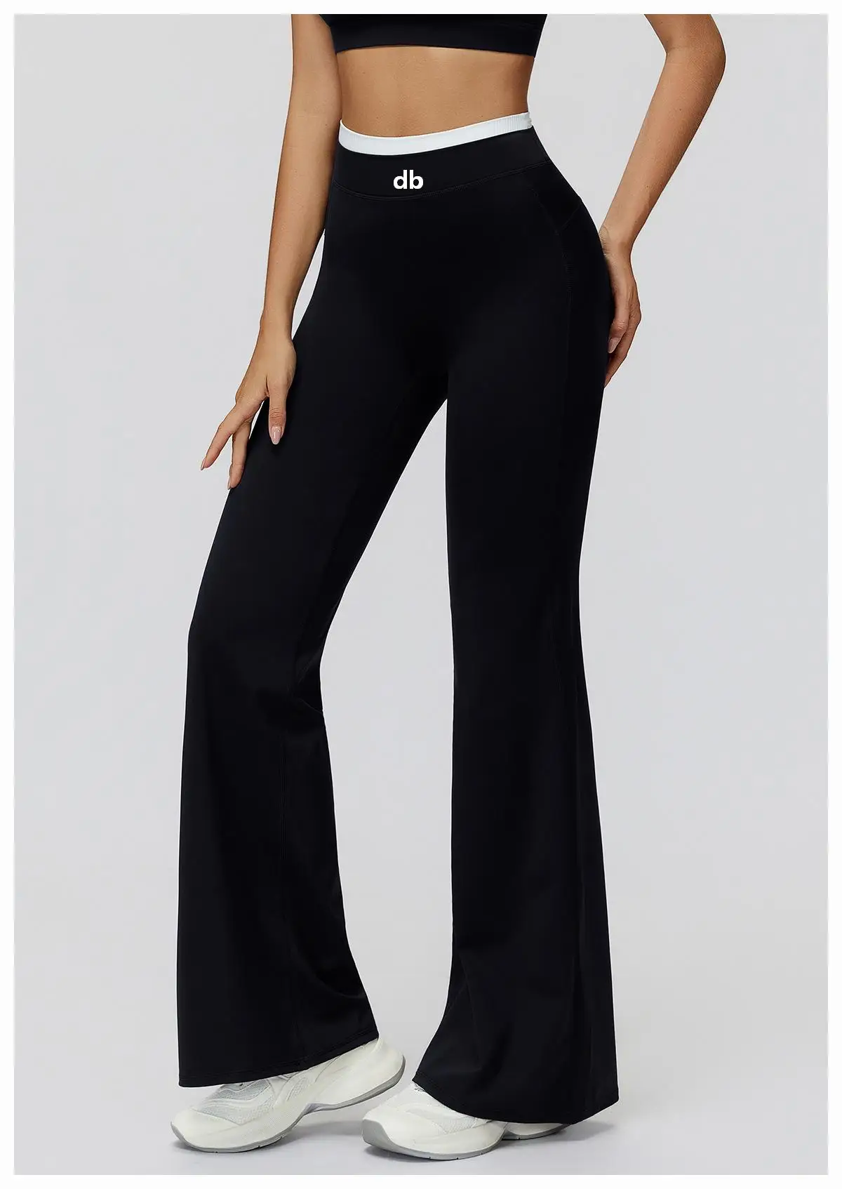 2026 New Style Smooth-Looking Loose-Fitting False Two-Piece High-Waist Casual Micro-Ruffle Fitness Long Pants