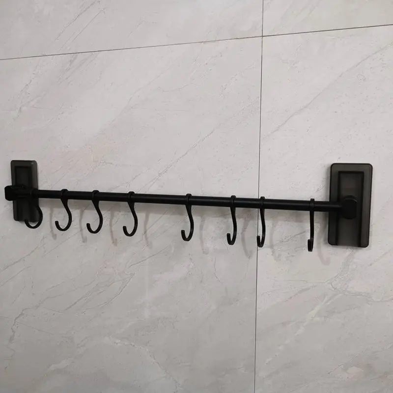 Punch-free Kitchen Hook Rack Kitchen Organizer Hooks Wall Hanger for Knife Spoon Pot Lid Holder Kitchen Supplies Storage Shelf