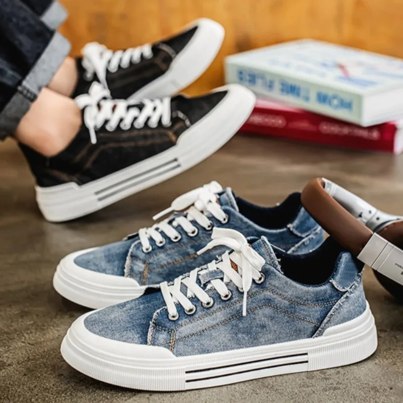 Korean Style New Fashion Large Size Low-Top Casual Shoes for Man Spring Versatile Man Shoes Denim Single Shoes Running Sneakers