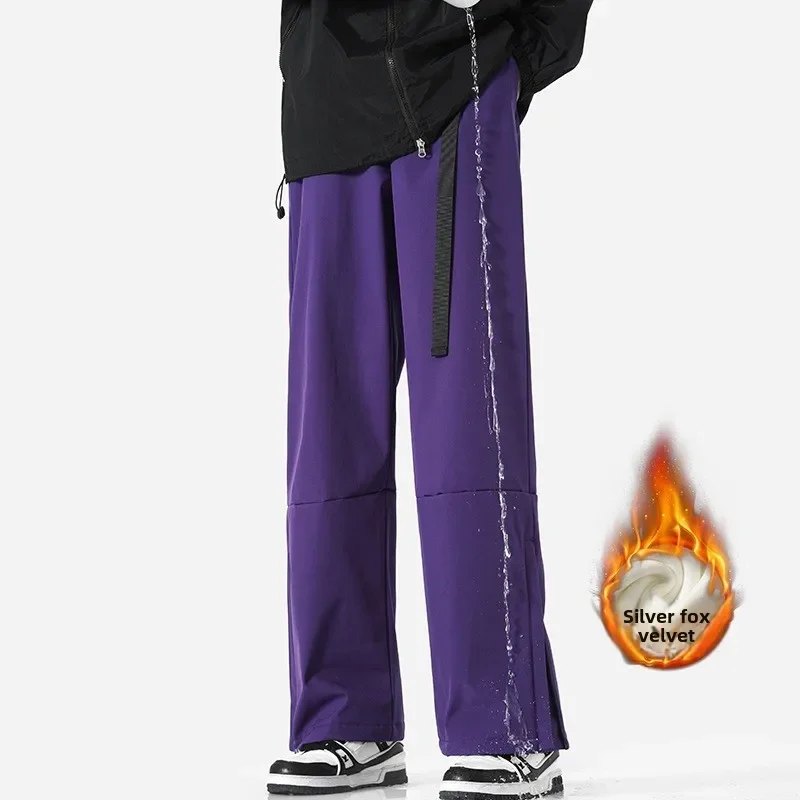 

OT4-30 degrees winter new New Waterproof Ski Pants for Both Men and Women Waterproof and Fleece Warm Hiking Pants