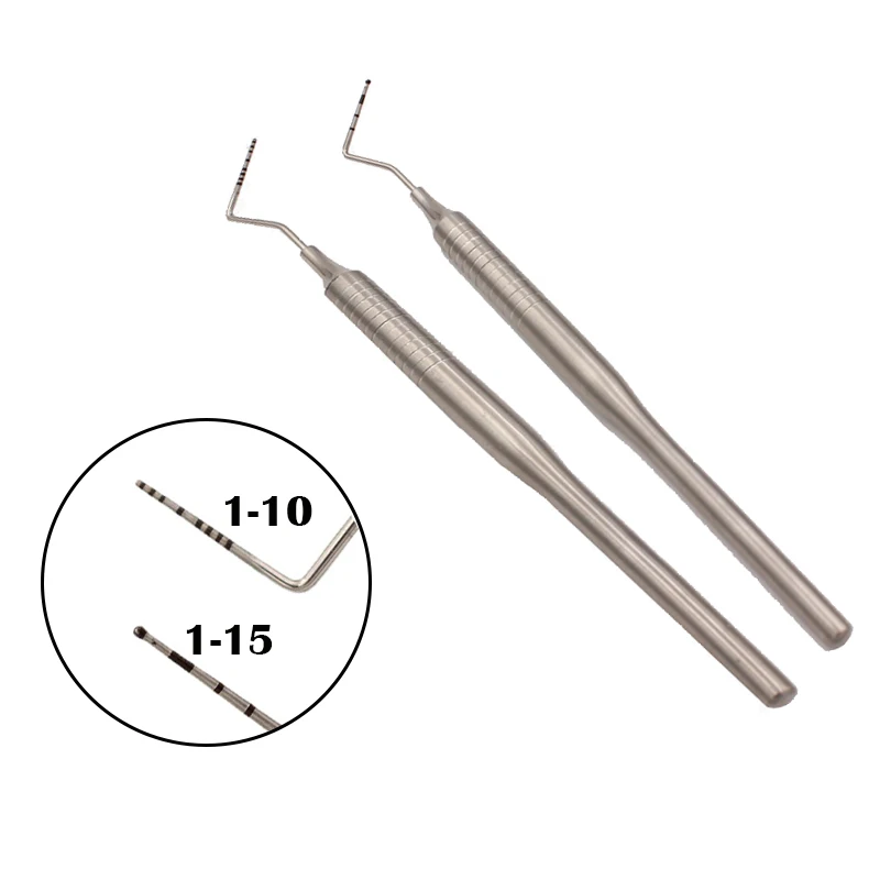 1pc produtos de ferramenta dental 15/10 dentes dentista limpeza higiene explorador sonda gancho picareta dentista aço inoxidável extremidades duplas