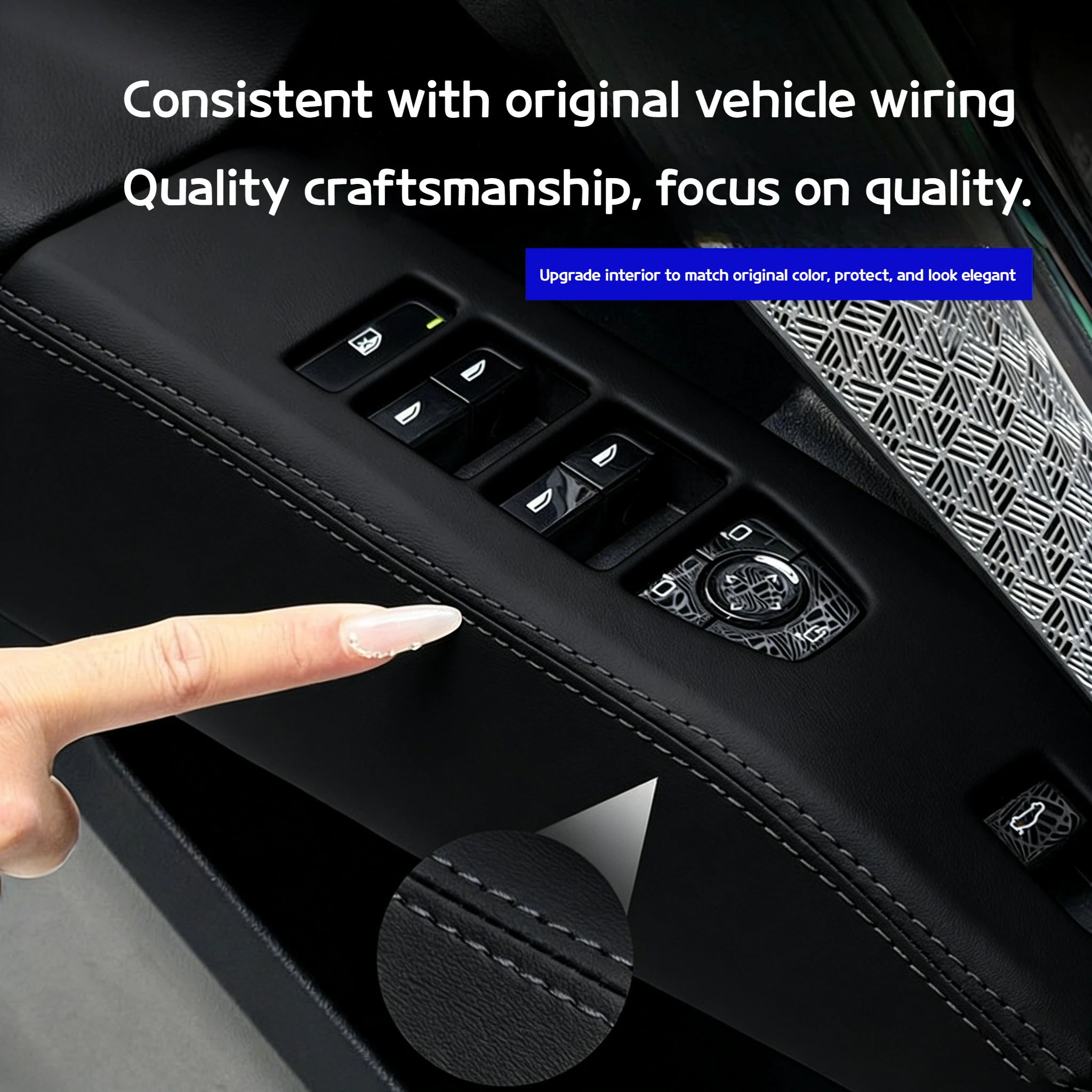 For BMW X3 G45 2025 Integrated full-sewn leather protective cover for the window lift glass control buttons Interior accessories