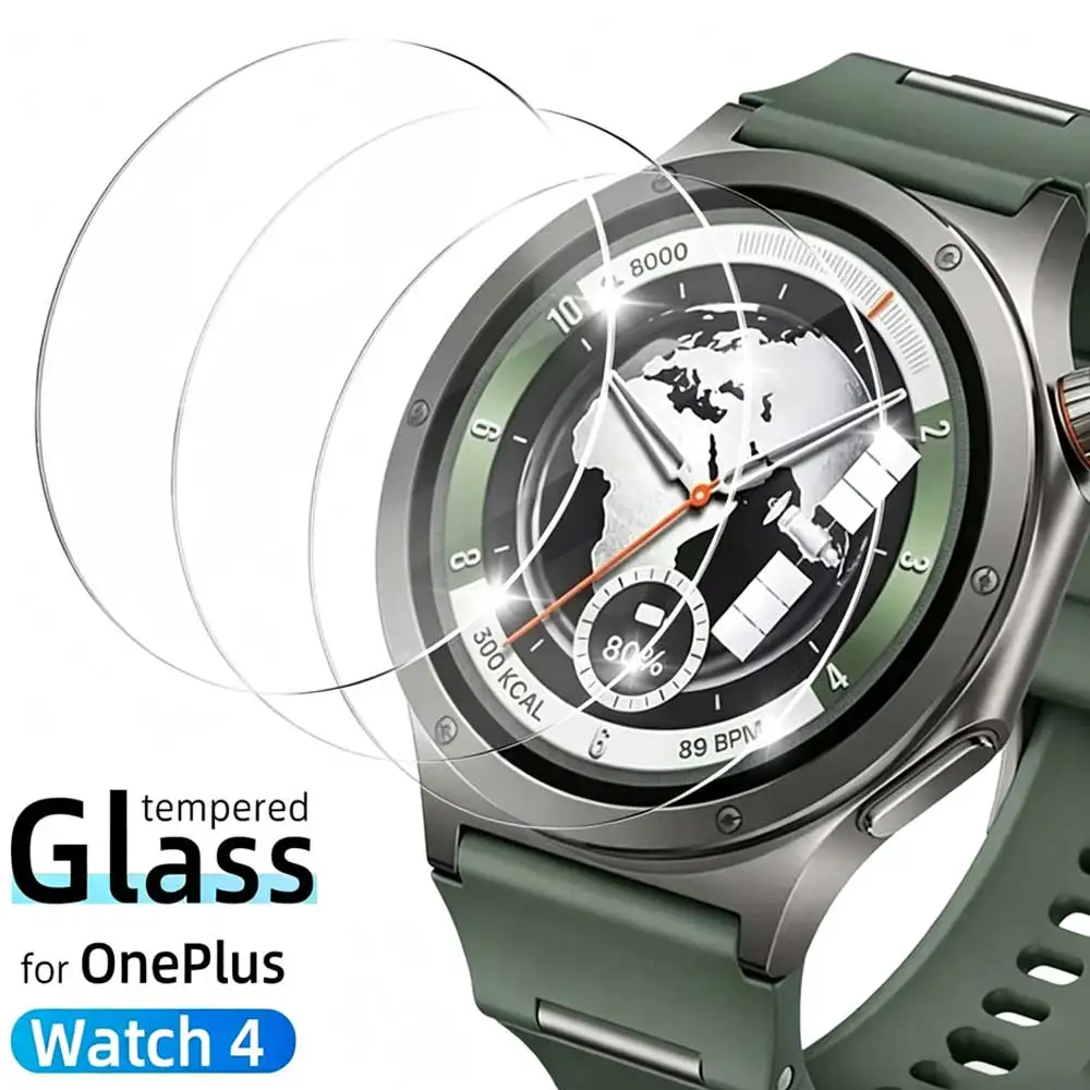 5PCS Tempered Glass For OnePlus Watch 4 Screen Protector Protective Cover Hardness Anti-Scratch Film with Auto Alignment Tool