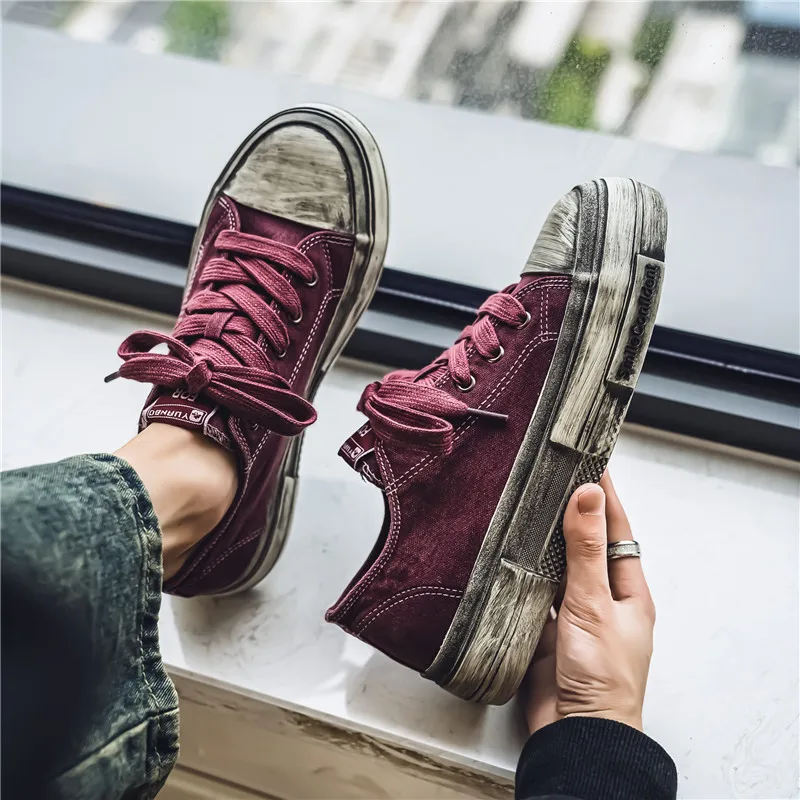 Casual canvas men's shoes Trendy and versatile designer styles Fashion Party Personalized shoes for young people Thick soled view 6