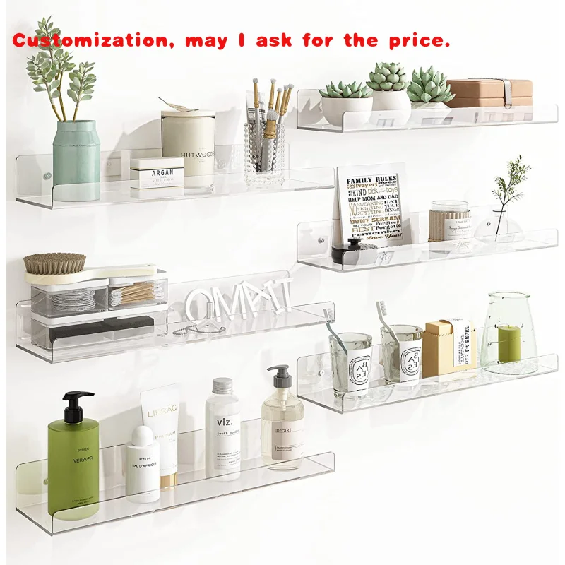 

Custom.Fixwal Акриловые полки Плавающие настенные полки Дисплей Книжная полка Настенный декор