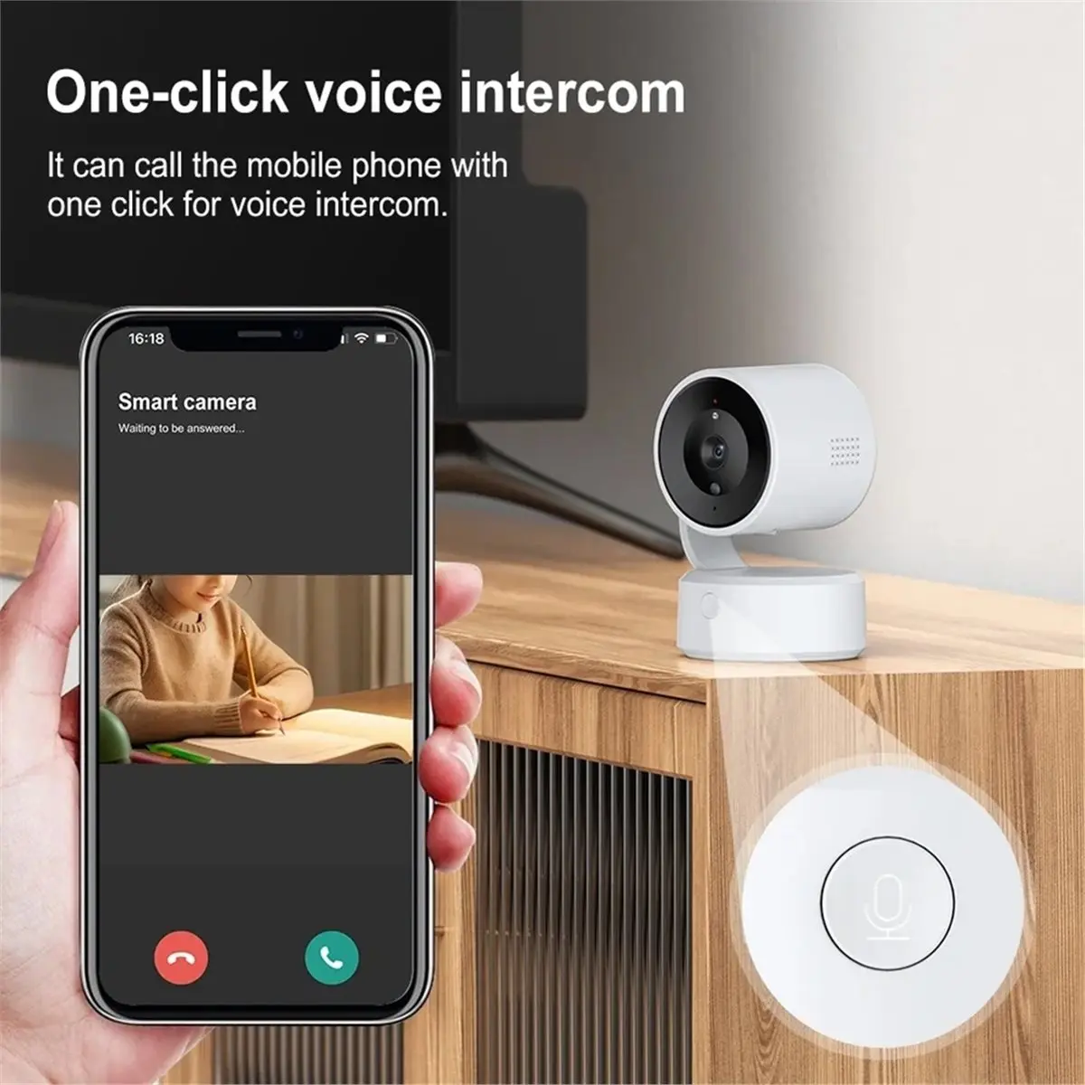 (A99Z] 3MP One-Touch Call Indoor Baby Monitor WiFi PTZ Camera Auto Tracking Color Night Vision IP Surveillance Tuya App EU PLUG