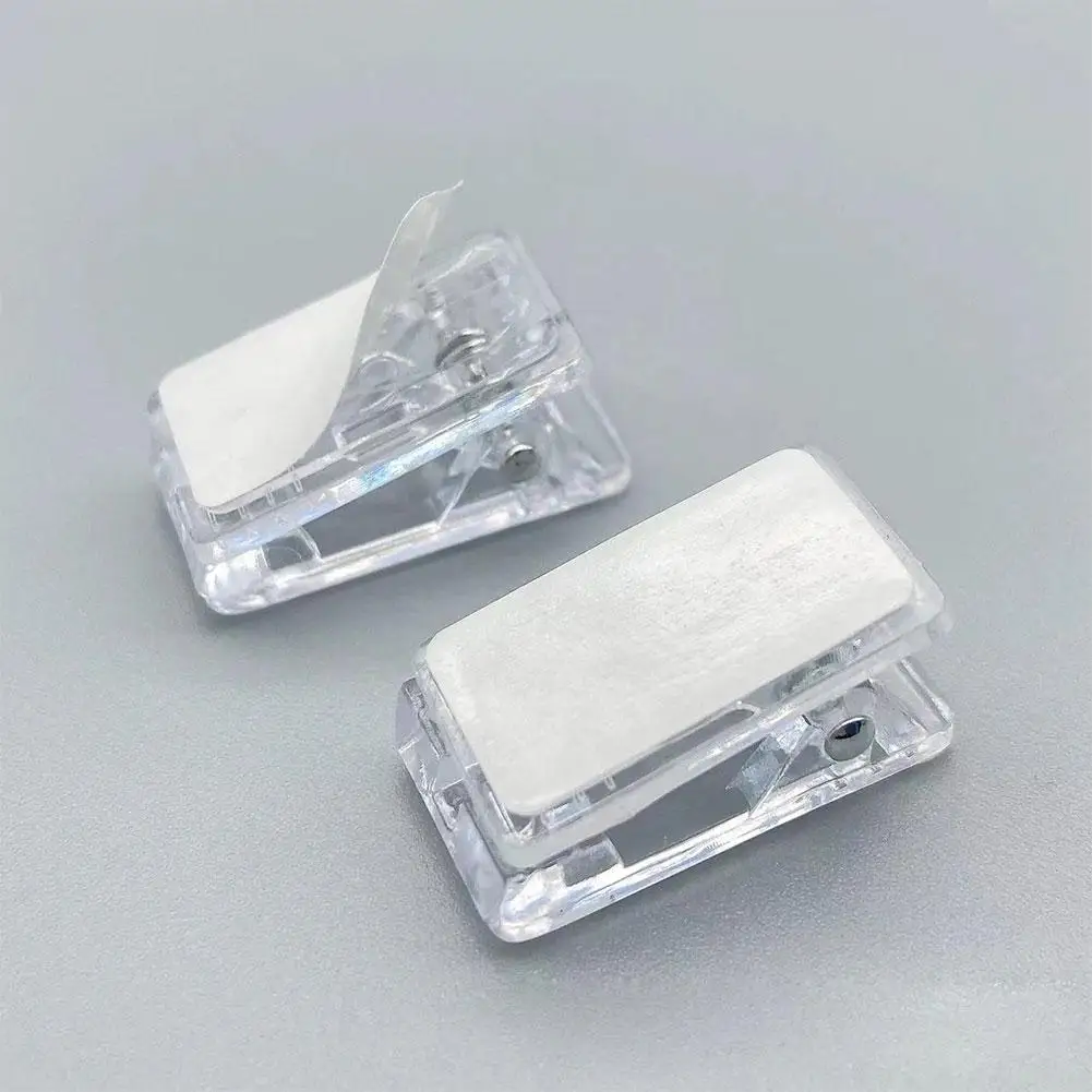 20pcs Self Adhesive Clips Tapestry Hangers for Hanging Storage Photo Spring Loaded Mini Transparent Single-sided Adhesive C J4P3