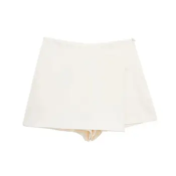 MUJER 2025 女士不對稱短裙褲 黑色高腰迷你裙短褲 女士休閒百慕達短褲 女士夏季短裙褲 8 最佳銷售 女式短裙 - №1