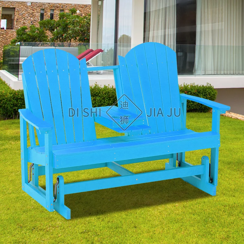 Outdoor  CourtyardRocking Chair Anti-corrosion Sun Protection Three-person Park Chair American Outdoor Leisure Furniture