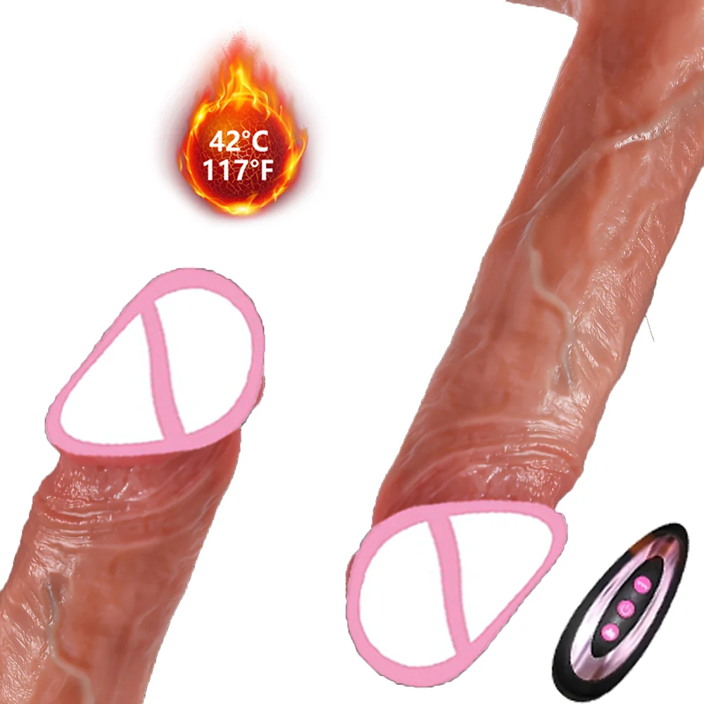 1PC 9-Inch Electric Vibrator Dildo Liquid Silicone Material with 10 Intensity Levels 10 Vibrating Modes Heatable Rotatable Stron