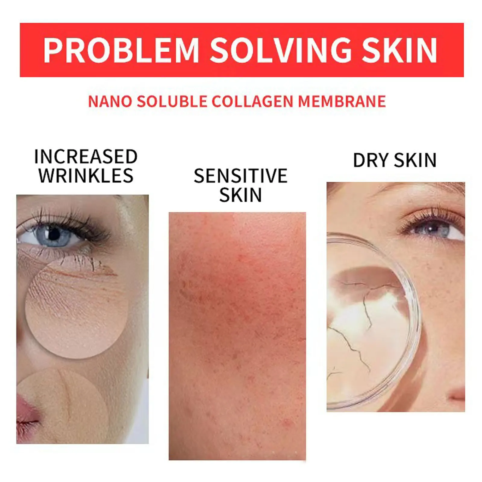 Water Soluble Collagen Film Gel Facial Mask Paper Anti Aging Moisturizing Wrinkle Remover Face Filler Firming Face Care