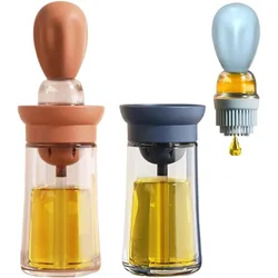 Measurable Seasoning Container Oil Bottle Kitchen Silicone Quantitative Outdoor with Brush Barbecue Spray Bottle Cooking Tools