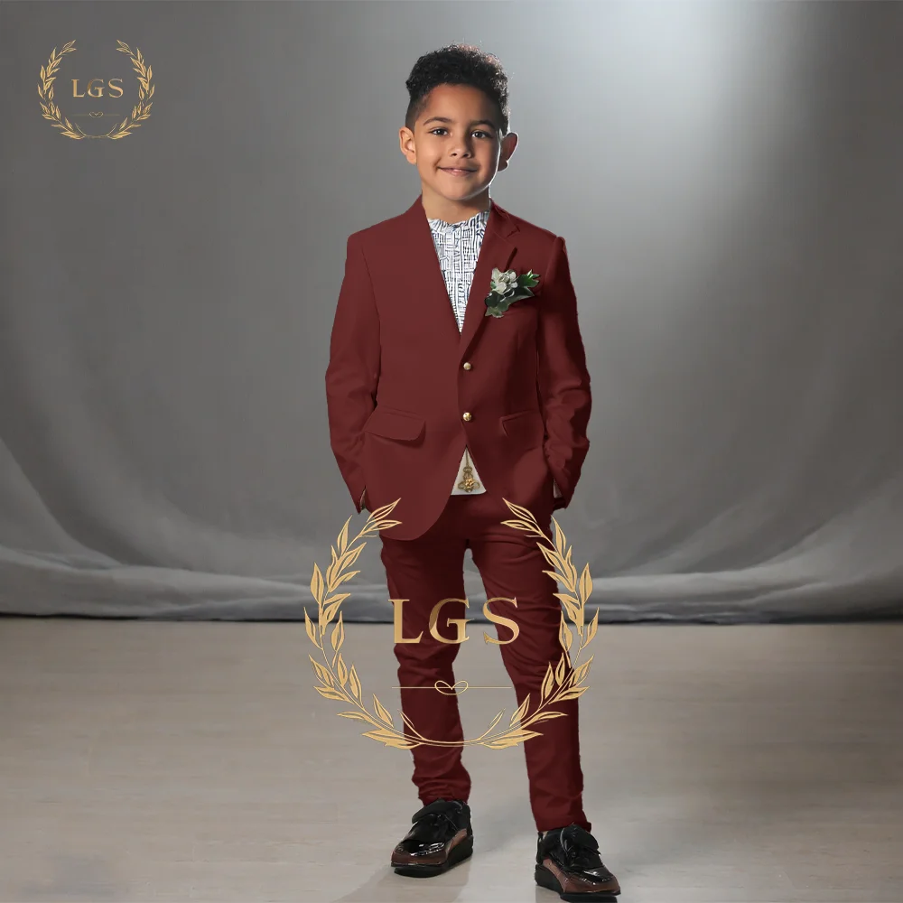 Boys Suit 2 Piece Set, Stylish Jacket + Pants - For Formal Occasions, Wedding Parties, Casual and Vacation