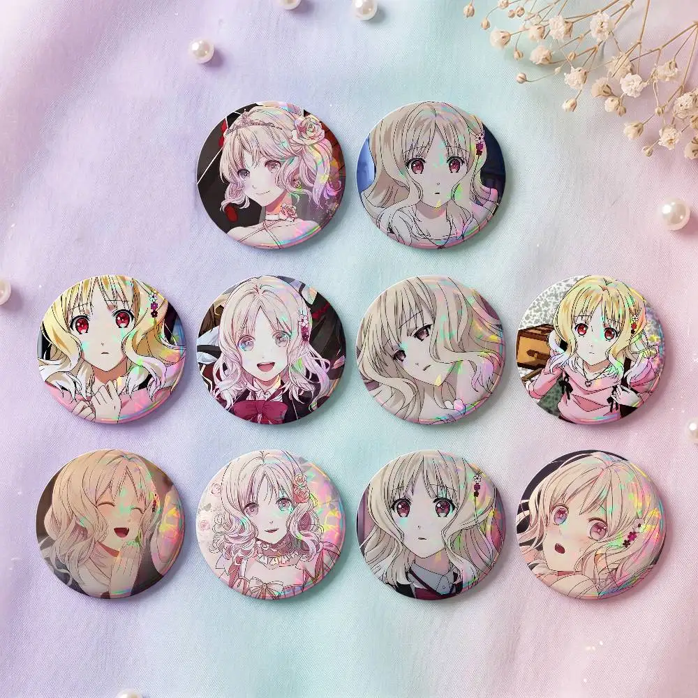 1pc Anime Diabolik Lovers Komori Yui Cartoon Style Badge Brooches On Backpack Decoration Round Enamel Pins For Accessorys