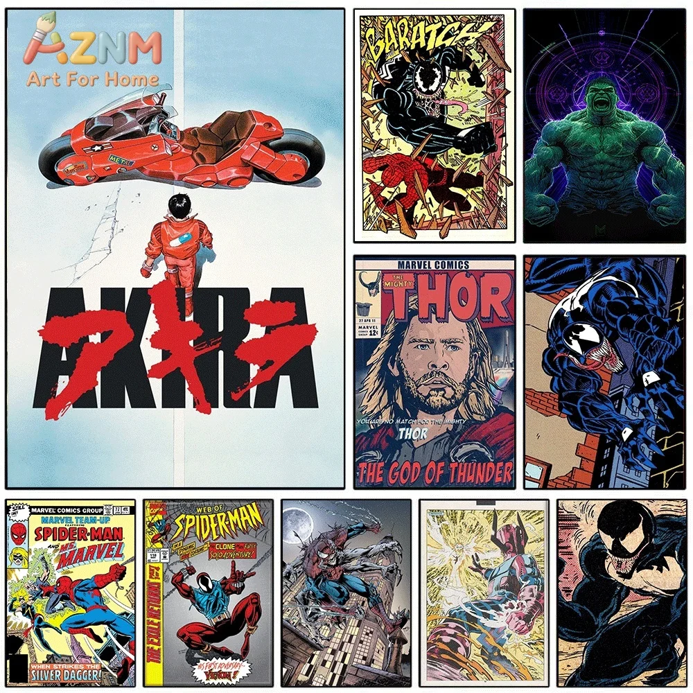 Akira Classic Anime Comic Cover Canvas Wall Art Print Poster Unframed Canvas Painting Home Living Room Bedroom Wall Decor Gift