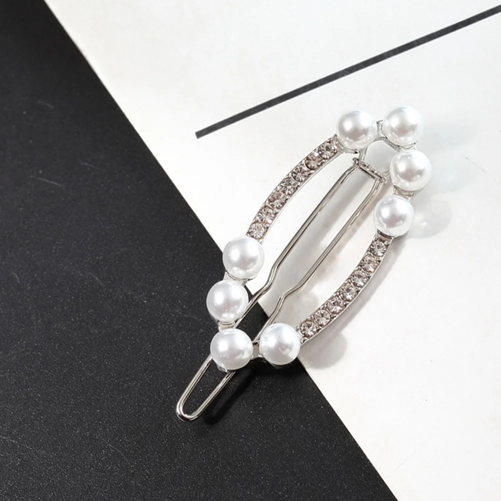 

4Pcs Pearls Rhinestones Hair Clips Crystal Hairpin Barrette for Special Occasion Wedding Prom Daily Use Pearls Crystal Hair