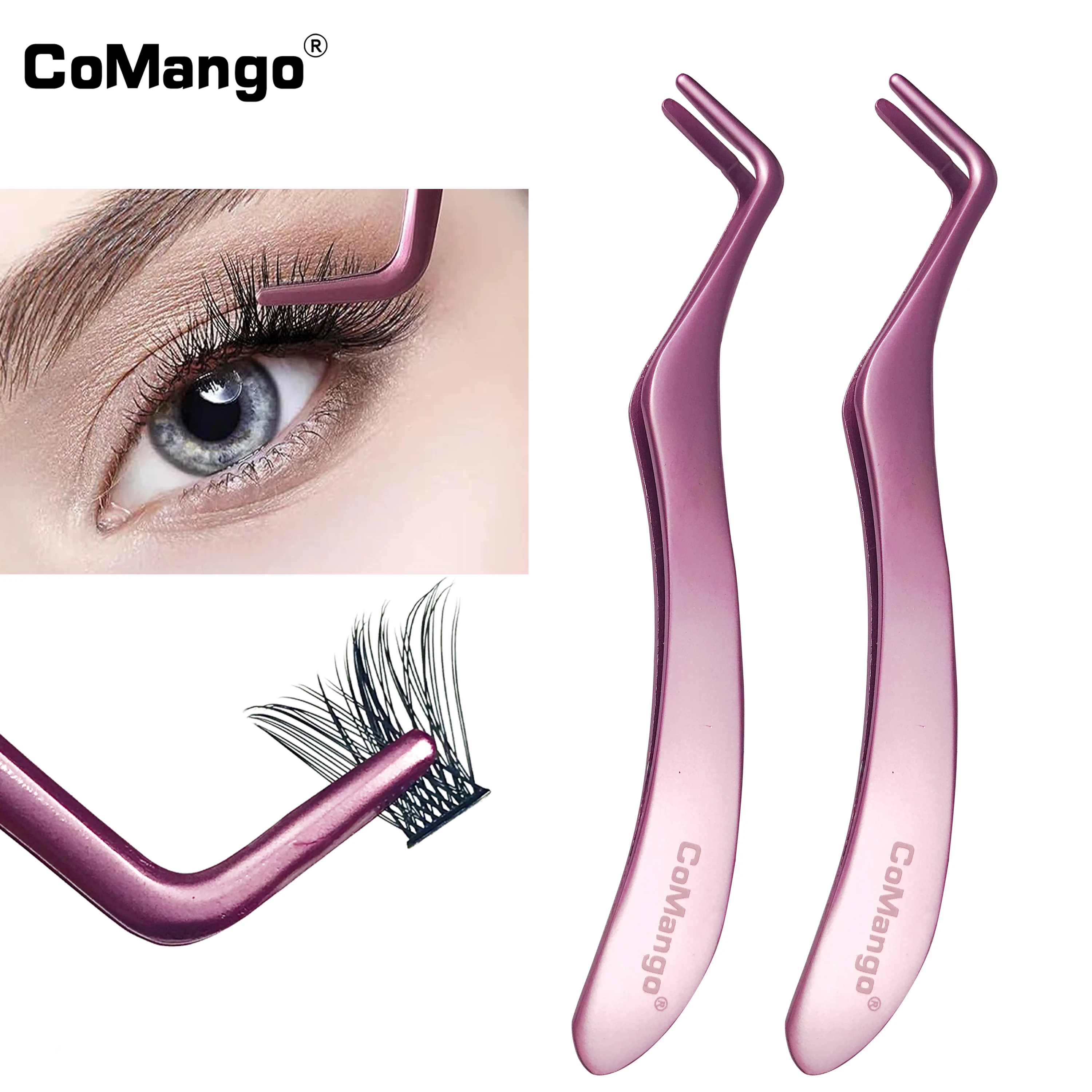 1 PC Cluster Eyelash Tweezers Makeup Stainless Steel Non-magnetic Pincet Volume Individual Lashes Extension Tweezers Tools