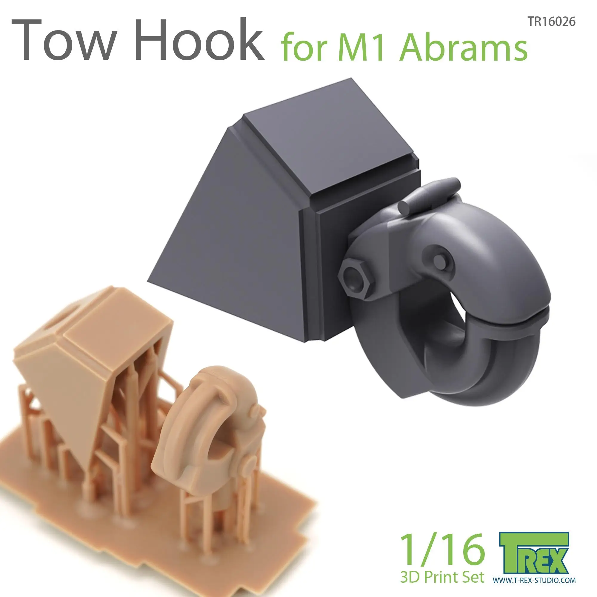 T-REX 16026 1/16 Tow Hook for M1 Abrams 3D Print Set