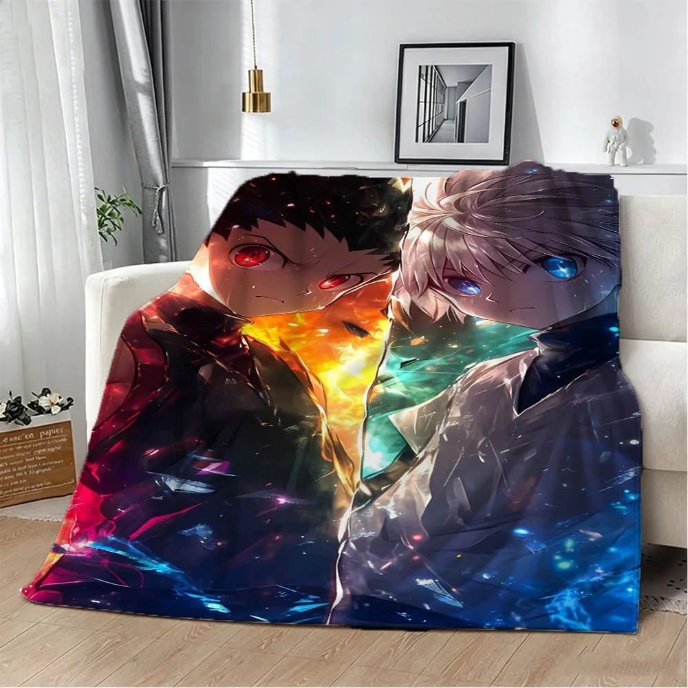 3D H-Hunter x H-Hunter killua Anime Flannel Blanket Soft Throw Blanket Art For Home Decor Bedroom Bed Sofa Picnic Fans Gifts