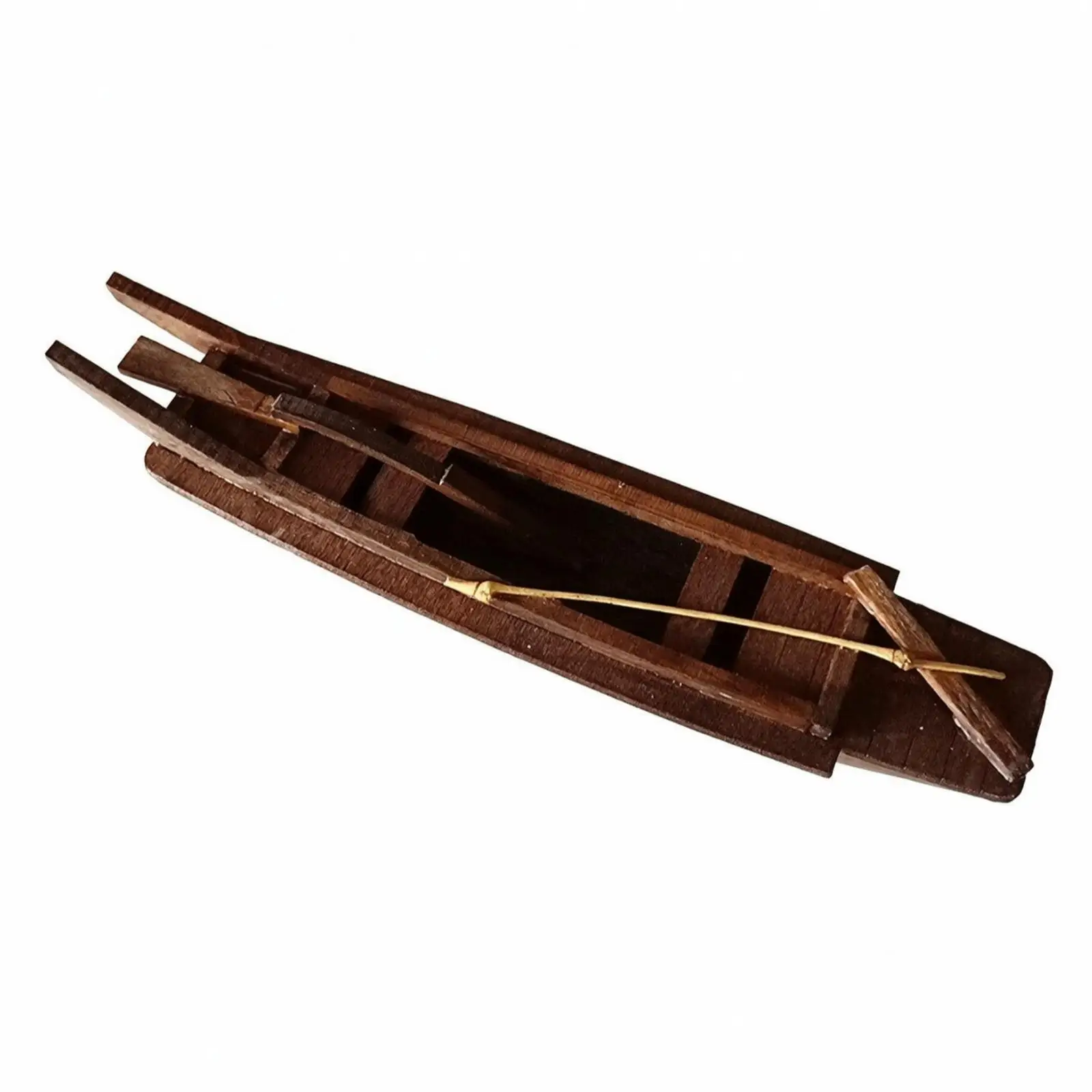 Chinese Style Decorative Boat Fir Wood Mini Sampan Figurine for Living Room Shelf Traditional Japanese Interior Styling