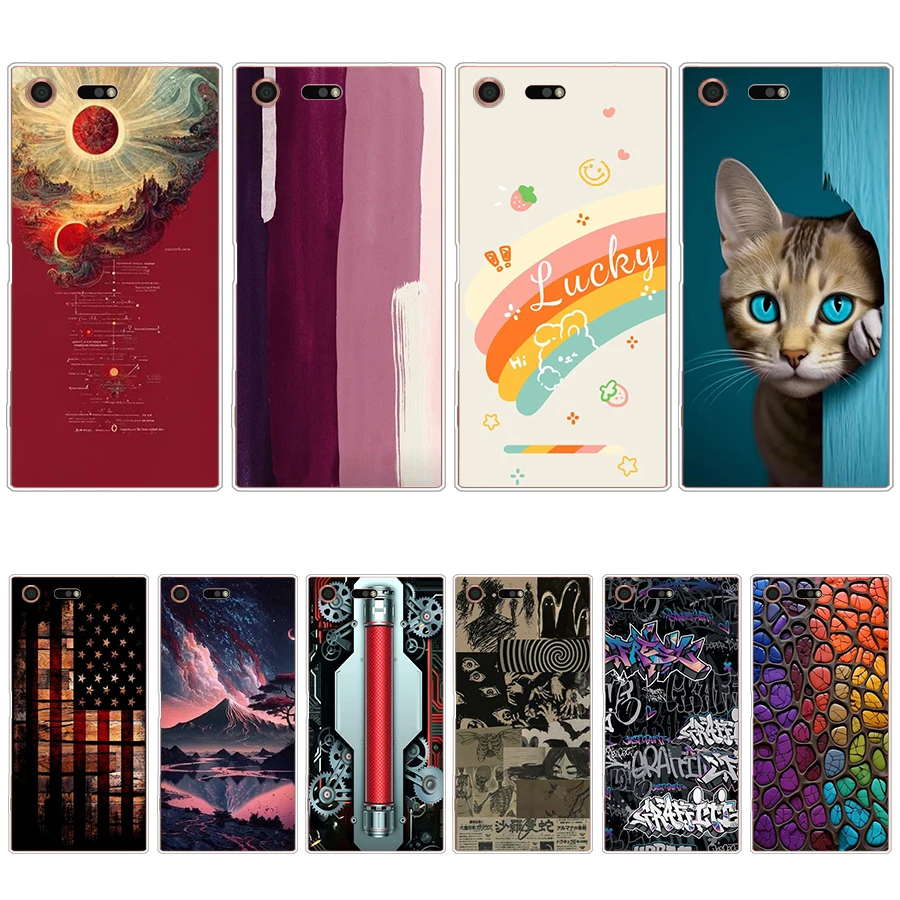 S2 colorful song Soft Silicone Tpu Cover phone Case for Sony Xperia XZ/XZ Premium