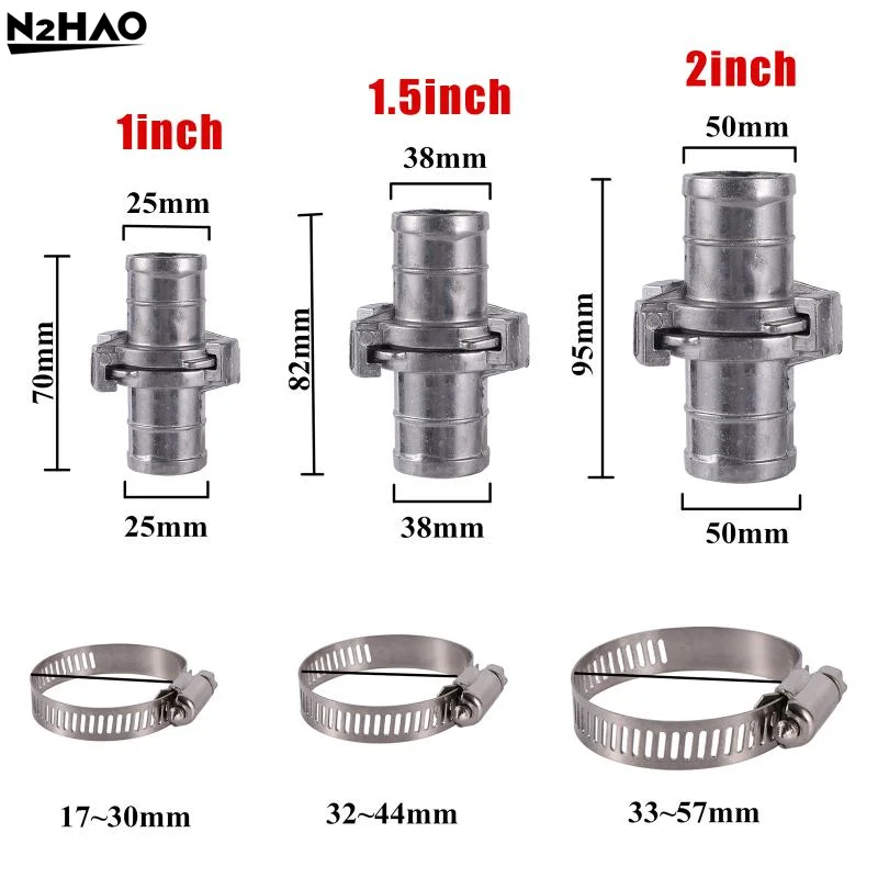1'' 1.5'' 2'' Fire Hose Connector Belt Hose Fast Docking Snap Coupling Irrigation Hose Clamp Gardening Agriculture Pipe Fitting