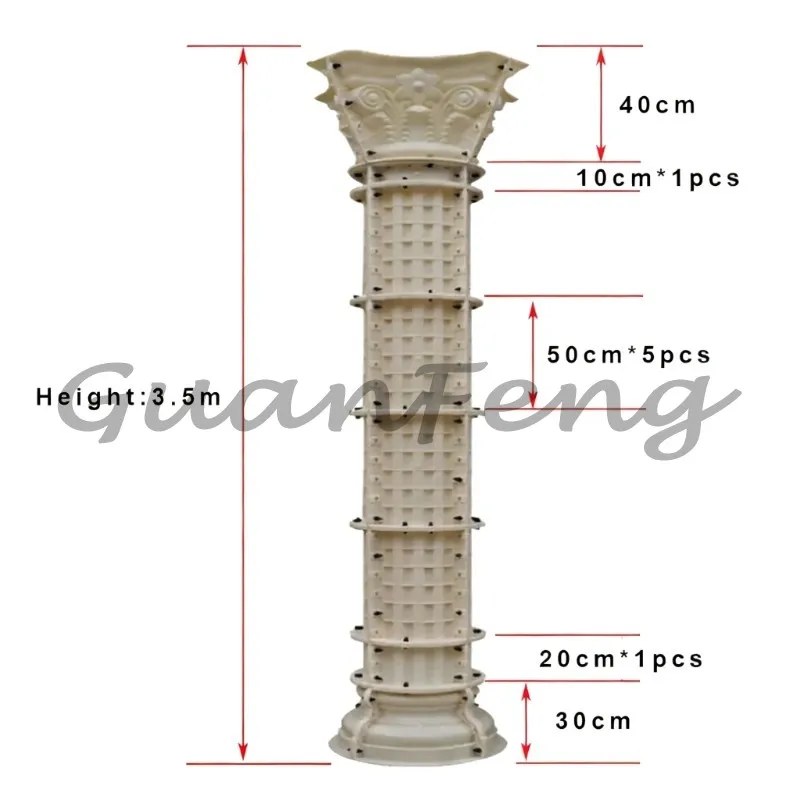 ABS Plastic Roman Column Mould Concrete Casting Mold Outdoor Building Decoration Column Form